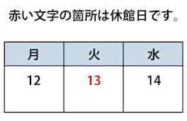 色で情報を示している例
